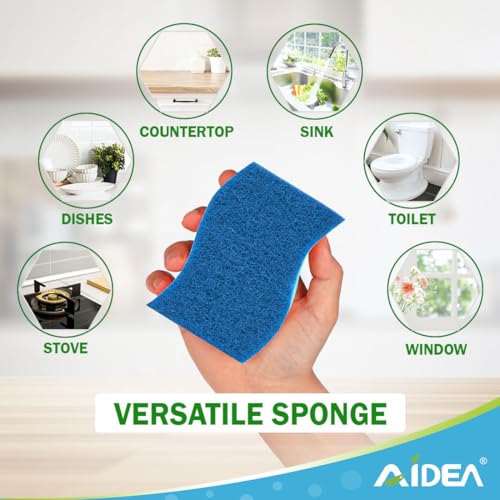 AIDEA Sponges Kitchen-24Count, Non-Scratch Scrub Sponge, Sponge for Dishes - color: Light-blue-standard