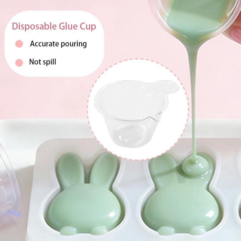 100Pcs Disposable Plastic Resin Mixing Cups, 40ml Paint Mixing Cups Clear Small Paint Cups for Epoxy, Stain, Jewelry Making, Art Supplies