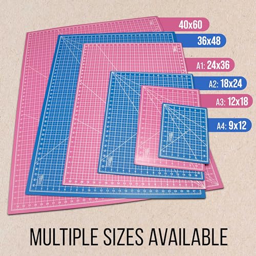 U.S. Art Supply 18"x24" Self-Healing Cutting Mat 5-Ply Pink/Blue - color: Pink/Blue