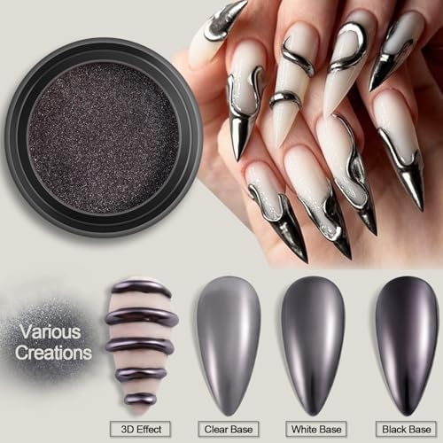 Fcozpjk 24 Colors Chrome Nail Powder Set Metallic Mirror Effect for Nails - color: Chrome Set