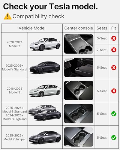 4 Pcs Center Console Organizer for Tesla Model Y Juniper & Y L