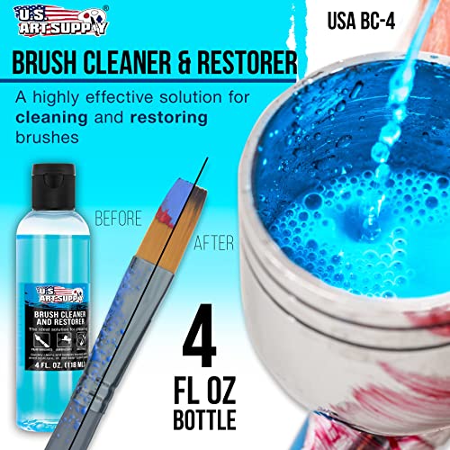 U.S. Art Supply Brush Cleaner and Restorer, 4 Ounce Bottle - size: 4 Fl Oz (Pack of 1)