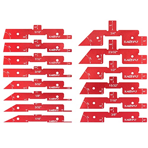 Setup Blocks Woodworking, 14pcs Aluminum Setup Blocks Height Gauge Set for Router Table Saw and Angle Measure Set up (Each Setup Bars has Different Thickness) - style: 14 Pcs