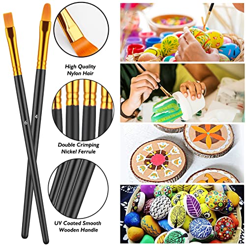 Artstorys 10Pcs Paint Brush Set, Small Round Detail Tips, Black - color: Black,nickel