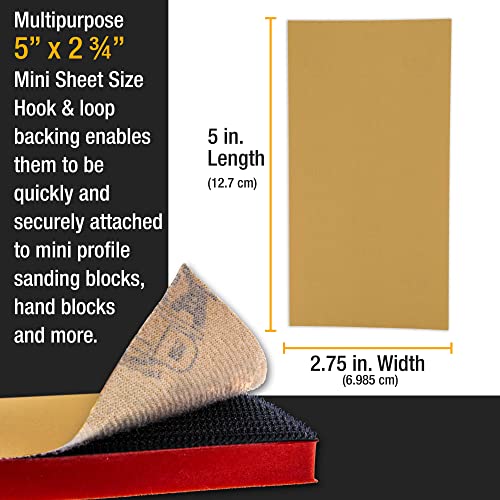 Dura-Gold Premium 5" x 2.75" Gold Sandpaper Sheets, 600 Grit (Box of 40) - style: 600 Grit