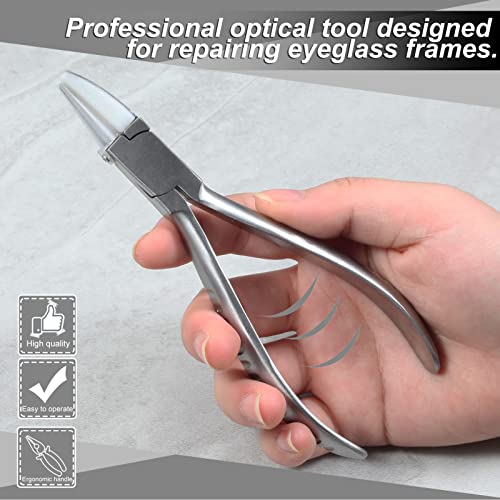 Eyeglasses Frame Pliers 6 Inch Nylon Jaw Half Flat Nose Pliers Glasses Repair & Assembling Tools with Professional Eyeglass Repair Screwdriver - size: G