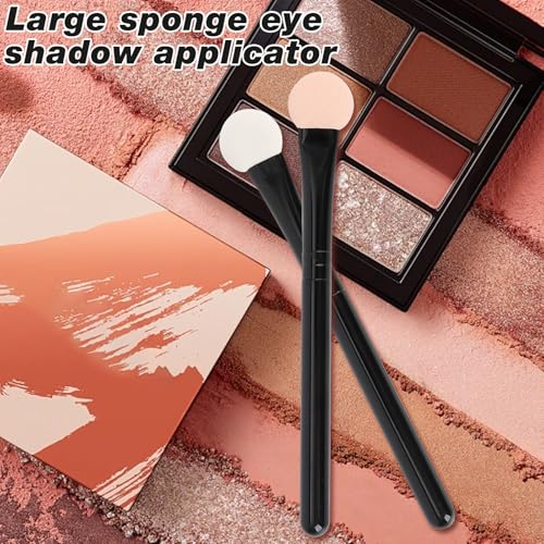 Uorpoto Eyeshadow Applicators Double Sided Sponge Makeup Brushes Reusable 8Pcs Round Foam Eye Shadow Applicator Sticks Brush Set Washable - color: Black 8Pcs