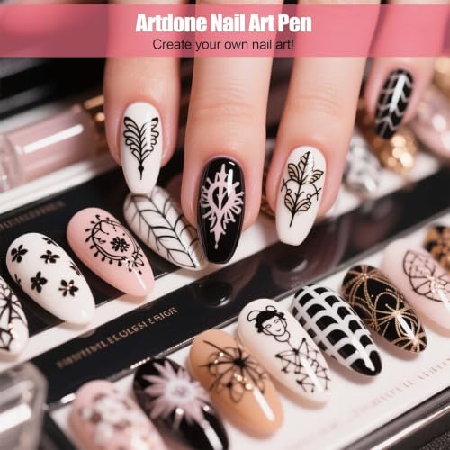 Artdone 32pcs Nail Art Brushes Tools Set Dotting Tools for Gel Polish - color: 32 Pcs