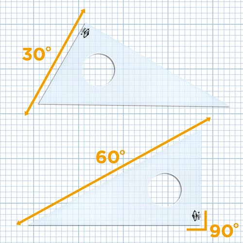ALVIN Drafting Triangle, Clear Acrylic, 30/60 Degrees, 24 in, 130C-24 - size: 24", style: 30/60 Degrees