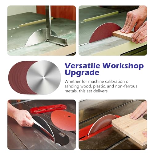 10 in Table Saw Calibration Plate, 5/8 in Arbor Sanding Disc Set - style: Plate with Sandpaper*18