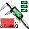 Preciva Backlight Digital Caliper,6inch IP54 Waterproof Rechargeable Electronic Micrometer with LCD Screen, Measurement Conversions for in/MM/F Precision Tool for DIY and Professional Use（Black） - color: Black