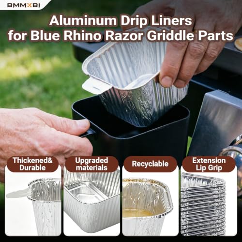 30-Pack Grease Cup Liners for Blue Rhino Razor 1/2/3 Burner Griddle Grills - size: 30 pcs