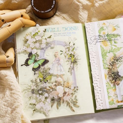 120 Pcs Aesthetic Floral Arch PET Stickers for Journaling - color: Romantic Collection
