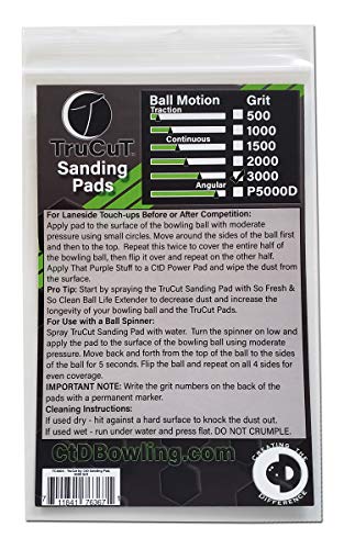 CTD TruCut Sanding Pads for Bowling Ball Resurfacing (3000 grit 5 inch) - size: 5 inch, style: 3000 Grit