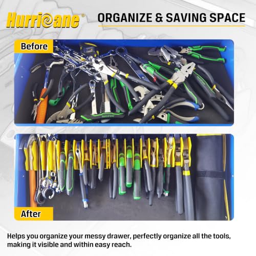 HURRICANE Pliers Organizer Rack with Non-Slip Rubber Base, Extendable Design, Blue and Green, 2 Pack - color: Blue & Green
