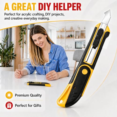 DIYSELF Professional Plexiglass Cutter, Acrylic Cutter with 10 SK5 Blades