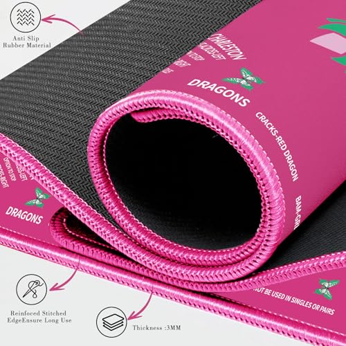 Magenta Mahjong Mat for Table 32.4" x 32.4", Lotus & Butterfly - color: Magenta