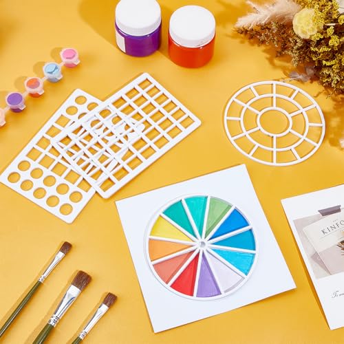 BENECREAT 4Pcs Color Wheel Template, 2 Styles Acrylic Drawing Stencils, Swatching Template Stencil for Color Correction Fabric Scrapbook Walls Crafts Home Decoration Arts Paper - style: Rectangle & Round