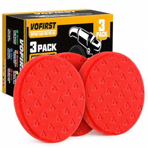 3 Pcs 6.5 Inch Red Foam Polishing Pad, Ultra Fine Finishing Pad - color: Red