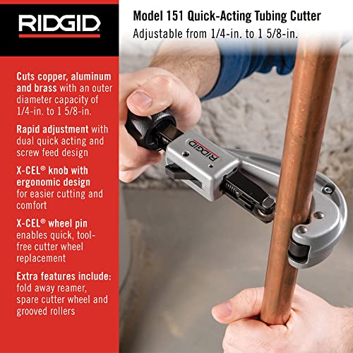 Ridgid 151 1/4" to 1-5/8" Quick Acting Tubing Cutter, Small (Pack of 6) - size: Small (Pack of 6)