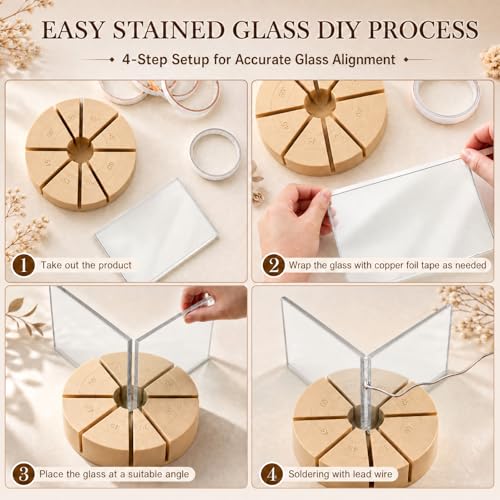 Stained Glass Angle Tool Set, 3D Flower Soldering Jig Kit with Petal Base