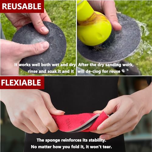 Shinboc 18 PCS 5 Inch Sanding Sponge 2000 Grit, Bowling Ball Sanding Pads - color: 2000grit, size: 5 Inch 18Pcs