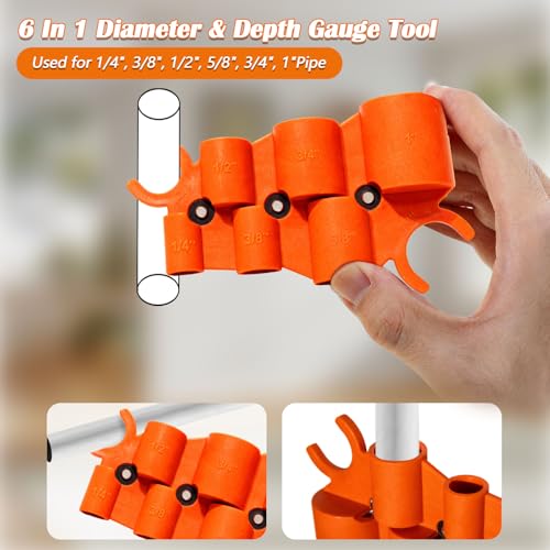 1/4'' - 1'' Pipe Depth Gauge and 3/16" to 1-1/2" Deburring Reamer Tool Kit