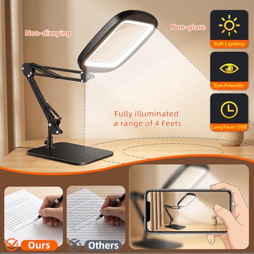 10X 30X Extra Large Magnifying Glass with Light and Stand 7-inch