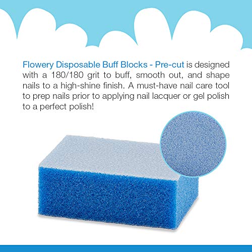 Flowery Disposable Nail Buffer Block, 180 Grit, Blue, 100 Count - size: 100 Pcs (Pack of 1)