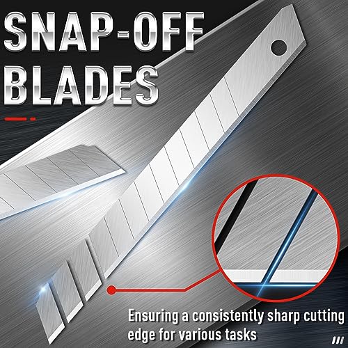 DIYSELF 50Pcs 9mm Utility Knife Replacement Blades, Snap Off Blades for 9MM Universal Box Cutters (60°) - size: 50-Pack(60°)