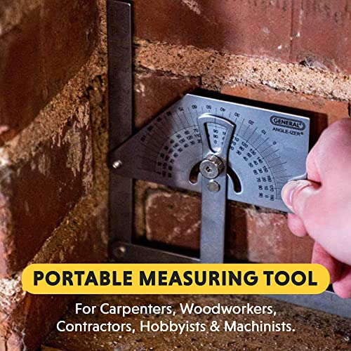 General Tools Protractor Angle Finder Stainless Steel Woodworking 0-180°