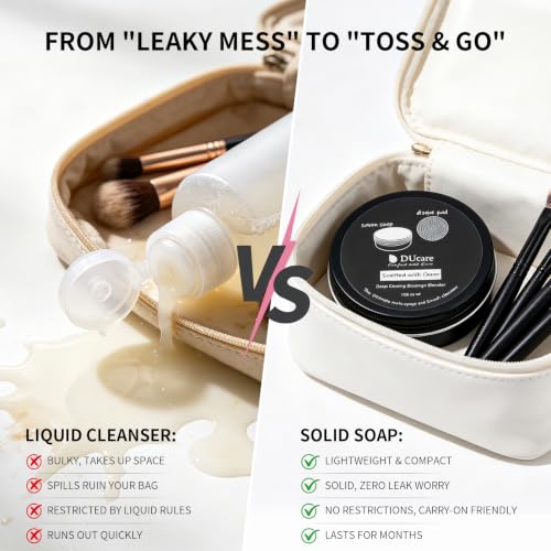DUcare Makeup Brush Cleaner Shampoo Soap Solid Brush Cleaning Mat Removes Cosmetic Color Brush Cleaner Pad for Cleaning Makeup Sponges Brushes - color: B-Cleaner-Coconut