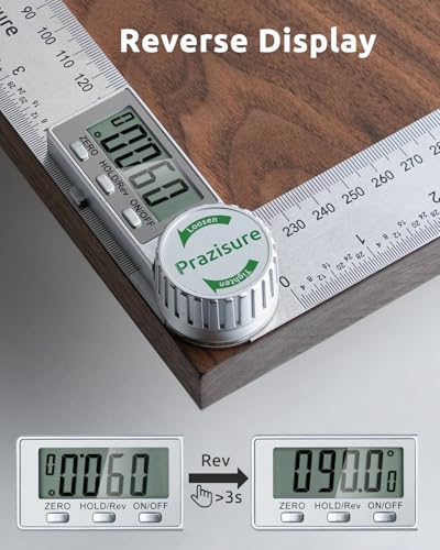 Digital Angle Finder Protractor, 7 inch, for Woodworking and DIY, Aluminium