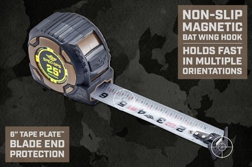 Spec Ops Elite Heavy Duty Tape Measure, Premium, 25' Magnetic + Fractional - color: Magnetic + Fractional, size: 25-Foot