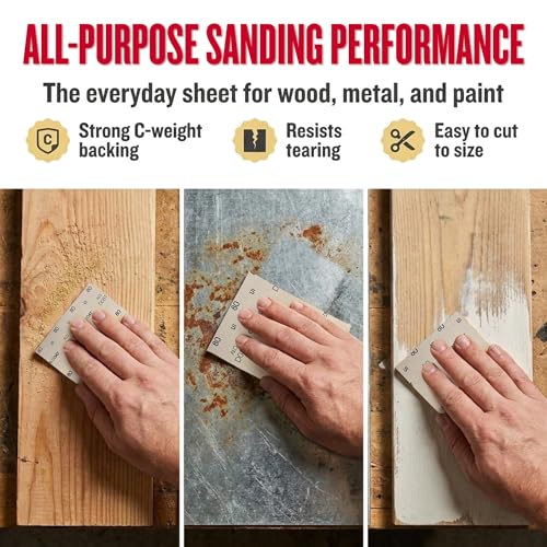 Sandpaper Sheets General Purpose Combo Pack, 9x11, 120/180 Grit, 10 Pack - style: Fine