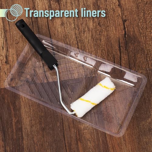 Bates- Paint Tray Liner, 4 Inch, 12 Pack, Clear, Plastic Disposable Paint Tray for Painting Walls - color: Clear, size: 12 Pack 4 Inch