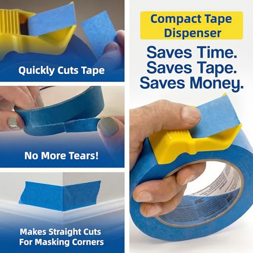 3Pcs Compact Tape Dispenser Set - Handheld Portable Tape Cap Dispenser with Precision Cutting Guide for Masking and Painter's Tape, Ideal for DIY Crafts, Gift Wrapping & Labeling