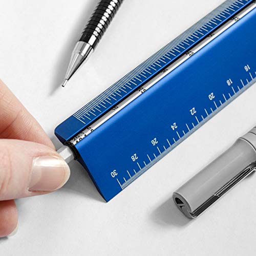 Alumicolor Select-a-Scale Engineer Drafting Tool w/Rotating Calibration Rod (12IN, Blue) - color: Blue, size: 12IN