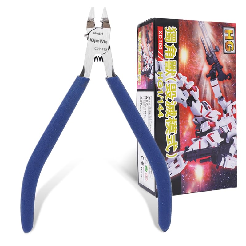 Precision Model Nippers - Ultra-Thin Single Blade Flush Cut Sprue Cutters for Plastic Model Kits, Hobby Building Tools - 4.7 Inch Professional Grade