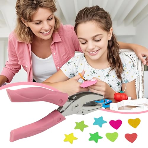 Handheld Hole Paper Punch Kit, 1/4 Inch - size: Heart & Star