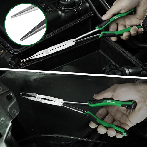 SK 13'' Long Needle Nose Pliers, Double Compound Straight Long Nose Pliers - size: 1PC- Straight