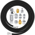Hotop 6 ft Airbrush Hose Nylon Braided Hose Standard 1/8" - 1/4" Adapter - color: Black, style: 6 ft