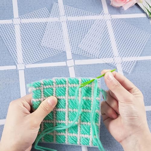 Caydo 6 Pieces 7 Count Plastic Mesh Canvas Sheets, Eye Mesh 10.5x13.5 Inch