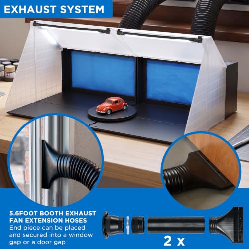 Master Airbrush Portable Airbrush Spray Booth Station with LED Light 2 Pack - color: Double Black