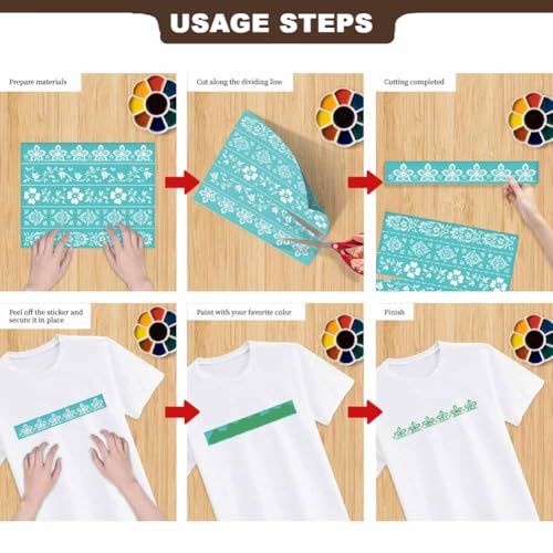 2 Sheets Horse Silkscreen Stencil, Horse Head Drawing Stencils Templates Reusable Self-Adhesive Silk Screen for Painting on Wall Wood T-Shirt Fabric Home Craft Decor - style: Horse