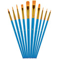 Artstorys 10Pcs Paint Brush Set, Small Round Detail Tips, Blue - color: Blue,nickel