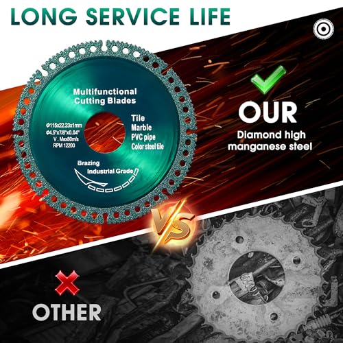 ‎5 Pack 4.5 Inch Indestructible Disc for Grinder, Indestructible Disc 2.0 for Angle Grinder 7/8''-Cut Everything in Seconds, Cutting Discs for Smooth Cutting, Chamfering, Grinding Materials