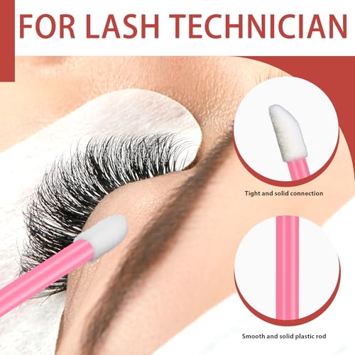 Teenitor 600 Pcs Lip Applicators, Doe Foot Lip Brush Wands Pink - color: Pink