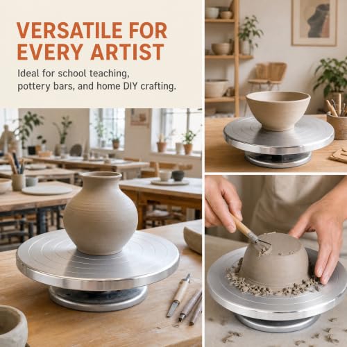 Feqsky 7.9 in Double Sided Pottery Banding Wheel Sculpting Clay Turntable
