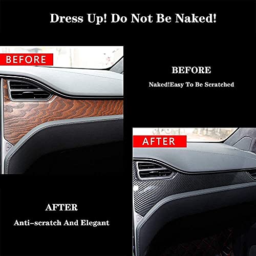 OUBOLUN ABS Carbon Fiber Center Console Trim For Tesla Model S X 2014-2020 - size: Middle Control Trim